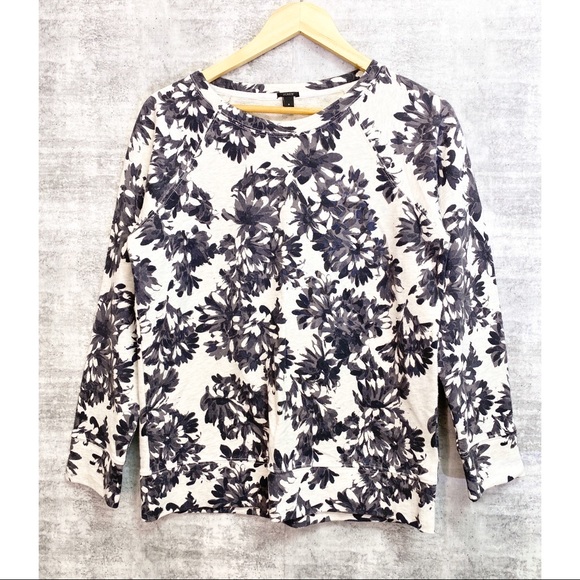 J. Crew Sweaters - J.Crew Gray/Black floral sweatshirt Sz Small
